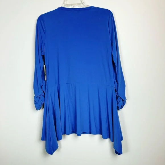 NWT Chaus Blue V-Neck Women's Top - Picture 3 of 13